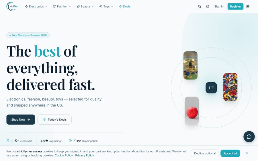 UniFlex Global Store live site